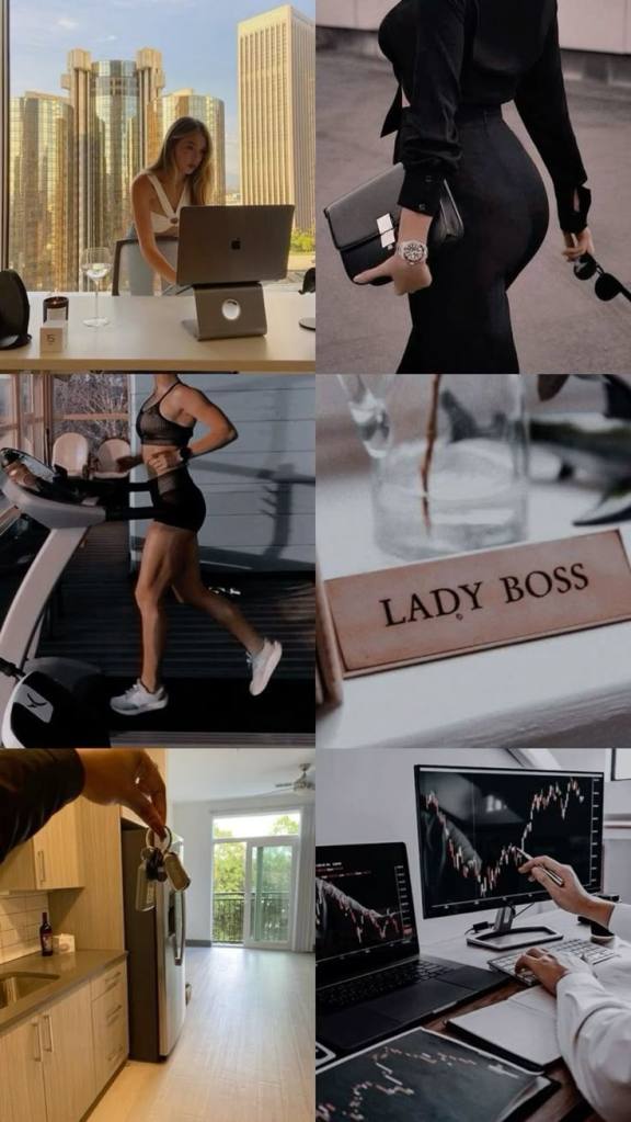 Girlboss collage of business women working hard